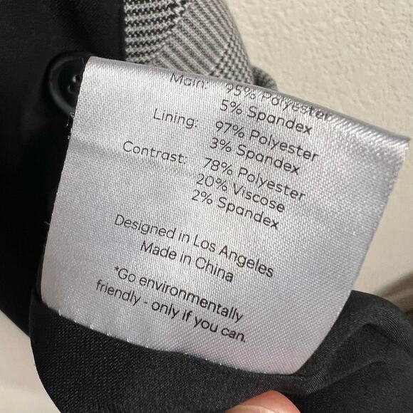 Fame and Partners Everly Black Plaid Button Front V-Neck Midi Dress Size 6 - Picture 14 of 16